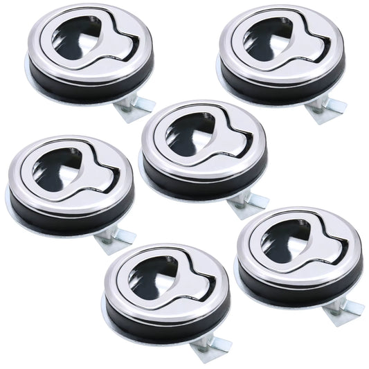 10PCS Marine Hatch Locking Locker Flush Pull Hatch Slam Latch Silver round for RV Yacht Marine Boat Deck Hatch Locking