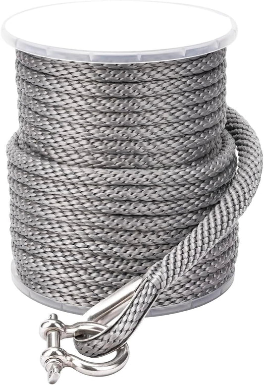 Premium 3/8" X 100FT Solid Braid MFP Anchor Line