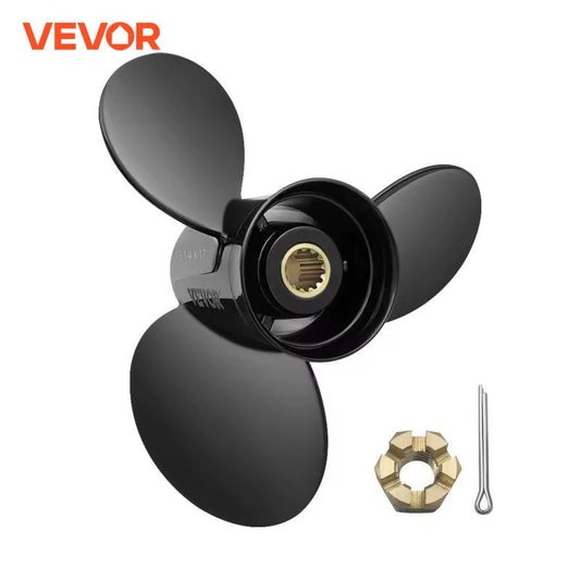 VEVOR Outboard Propeller for OEM 765183 3 Blades 13 1/4" Boat Propeller Replace Right-Handed Aluminium W/ 13 Tooth Splines