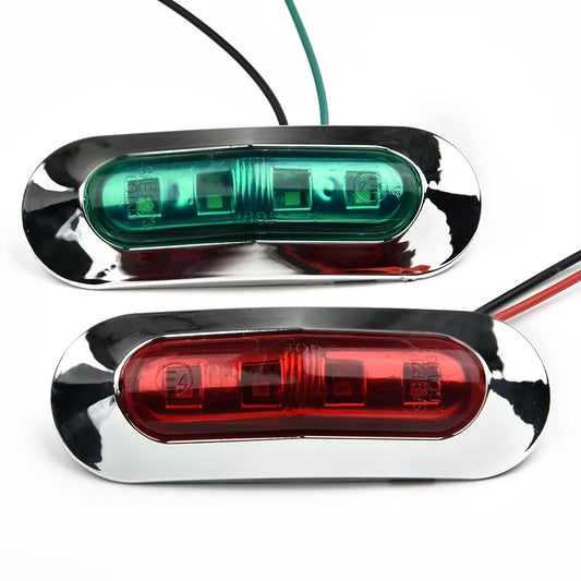 2Pcs Red Green Boat Navigation LED Lights