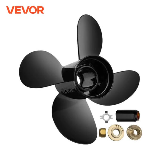 VEVOR Outboard Propeller for OEM 48-8M8026630 4-Blade 10.3" X 13" Aluminum Propeller Compatible 60Hp Outboard 13 Tooth Splines